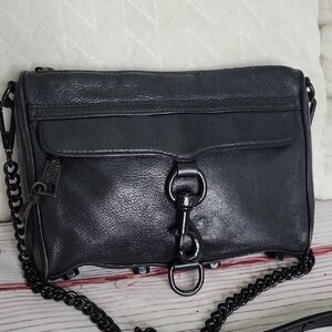 REBECCA MINKOFF Black Leather Crossbody Bag